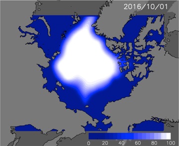 10月1日の予測海氷分布