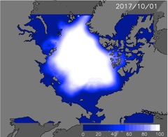 10月1日の予測海氷分布