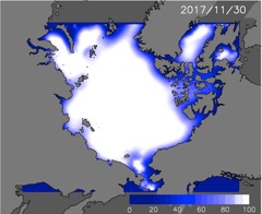 11月30日の予測海氷分布