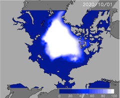10月1日の予測海氷分布