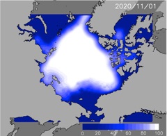 11月1日の予測海氷分布