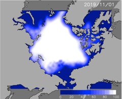 11月1日の予測海氷分布